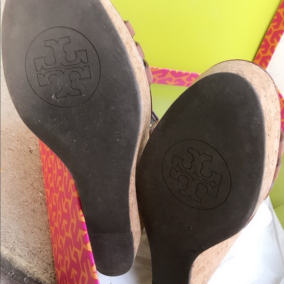 Tory Burch Leslie Cork Wedges in Sienna - Brown - Picture 4 of 8
